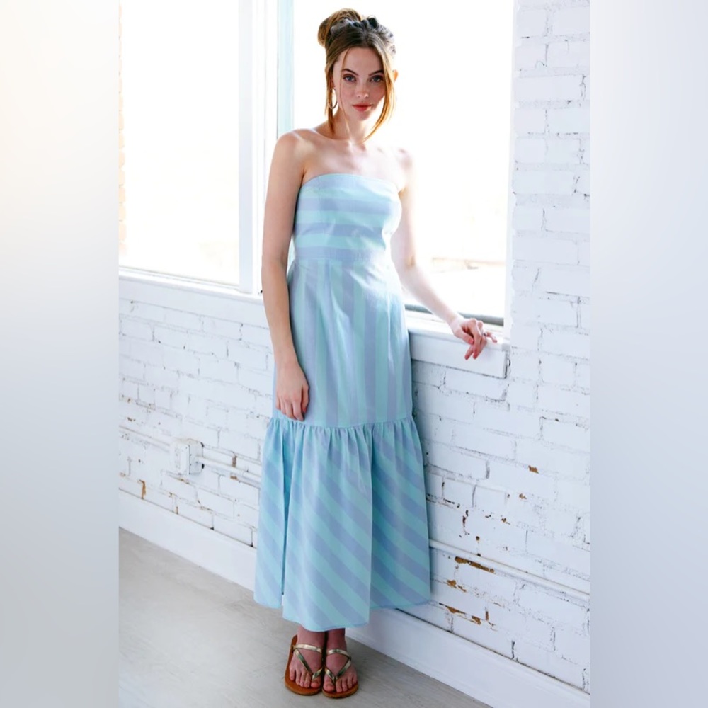 Strapless Rugby Stripe Dress